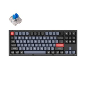 Keychron V3 80% Mechanical Keyboard (ANSI, Frosted Black, RGB, Hot-swap, US, Pro Blue Switch)
