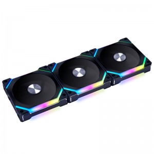 Lian Li UNI FAN SL120 V2 RGB PWM Fan, Triple-pack incl. Controller - 120mm, black (UF-SL120V2-3B)