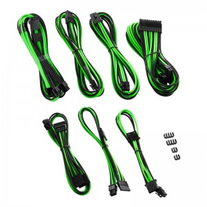 CableMod C-Series Pro ModMesh 12VHPWR Cable Kit for Corsair RM, RMi, RMx (Black Label) - black/light green (CM-PCSR-16P3KIT-NKKLG-R)