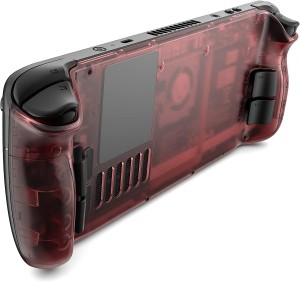 JSAUX Transparent Back Plate Compatible for Steam Deck (Red)