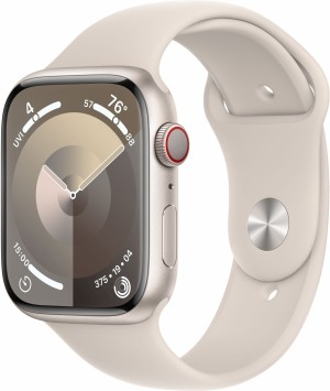 Apple Watch Series 9 GPS + Cellular 45mm Starlight Aluminium Case with Starlight Sport Band (S/ M) MRM83