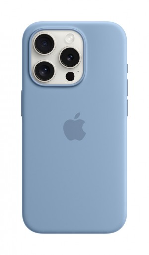 Apple iPhone 15 Pro Silicone Case with MagSafe Winter Blue MT1L3