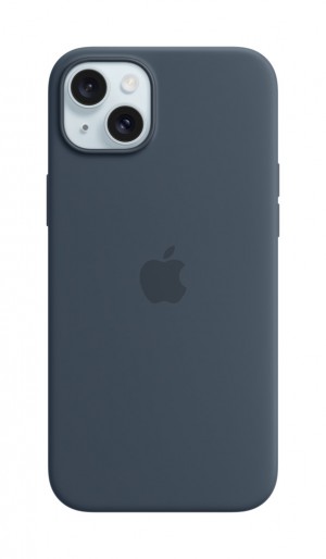 Apple iPhone 15 Silicone Case with MagSafe Storm Blue MT0N3