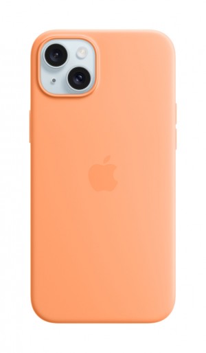 Apple iPhone 15 Silicone Case with MagSafe Orange Sorbet MT0W3