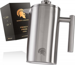 Barista Legends French Press Stainless Steel Coffee Maker (1 Litre)