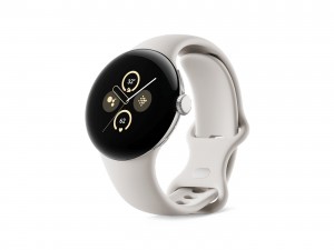 Google Pixel Watch 2 4G/LTE + Bluetooth/Wi-Fi Aluminum case in Polished Silver / sports bracelet in Porcelain