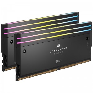 Corsair DOMINATOR TITANIUM RGB 64GB (2x32GB) DDR5 DRAM 6600MT/s CL32 Intel XMP Memory Kit - Black (CMP64GX5M2X6600C32)
