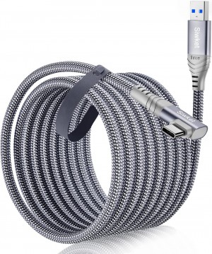 Siwket Link Cable for Oculus Quest 2 [5 m], USB 3.0 A to USB C Cable 5 Gbps High Speed Data Transfer Type C Cable 90 Degree VR Charging Cable