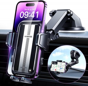 VANMASS Smartphone Fixed Car Phone Holder, Silver (Easy 360° Operation) (CTVK61)