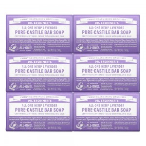 Dr. Bronners Pure-Castile Bar Soap - Lavender, 5 oz. (Pack of 6) by Dr. Bronners