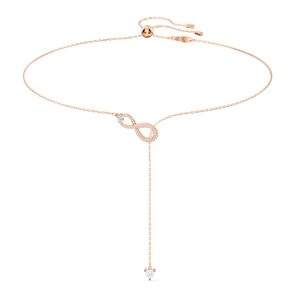 Swarovski Infinity Y necklace - Infinity, White, Rose gold-tone plated (5521346)