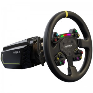 MOZA R16 Wheelbase + RS V2 Wheel Round Leather Bundle