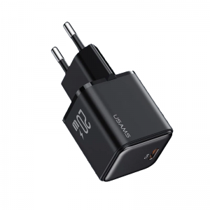 USAMS Charger 1xUSB-C PD 3.0 20W Fast Charging Black (USA001279)