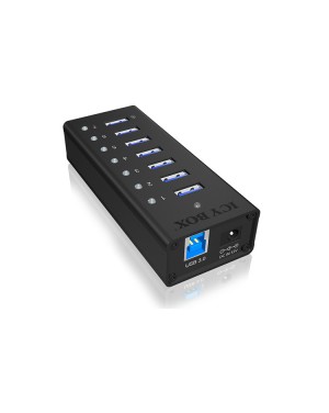 ICY Box IB-AC618 7x Port USB 3.0 Hub with USB Charge Port Black