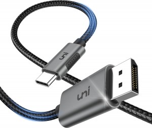 uni USB C DisplayPort Cable (4K@60Hz, 2K@165Hz), Thunderbolt 3/4 to DisplayPort Cable 1.8m [Braided, Aluminum Alloy] (UNICDP01)