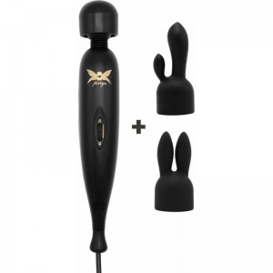 Wand Massager PIXEY Turbo Black + 2 Accessories (122-F3100-2)