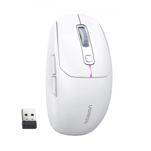 Ugreen MU103 Bluetooth 5.0 Computer Mouse / 2.4GHz USB Receiver - White