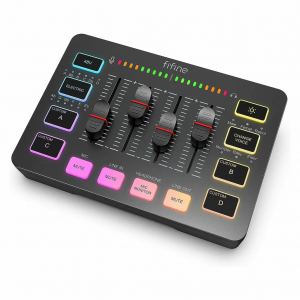 FIFINE AmpliGame SC3 Gaming Audio Mixer | USB/XLR