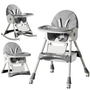 LINELUCK Baby 6-in-1 High Chair with Baby Lounger and Baby Rocking Chair
