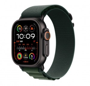 Apple Watch Ultra 2 GPS + Cellular 49mm Black Titanium Dark Green Alpine Loop Medium MX4R3