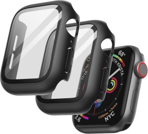 JETech Case with Screen Protector for Apple Watch SE (2022/2020)/Series 6 5 4 40 mm, Total Protective Case, Pack of 2 (Black) (3760-)