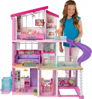 Barbie Dreamhouse Adventures Dreamhouse with 3 Floors, 8 Rooms, Pool with Slide and Accessories