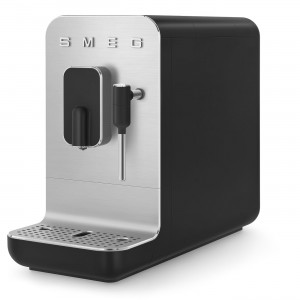 Smeg Automatic coffee machine with steam wand Black 50s Style Aesthetic BCC02BLMEU