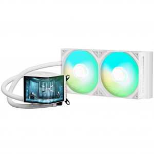 TRYX PANORAMA ARGB 280 All-in-One Liquid Cooling, 3D-AMOLED Display - 280mm, White (L-P280A-AS2M-G0W)