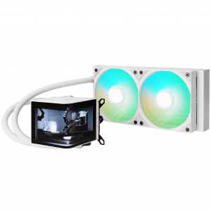 TRYX PANORAMA ARGB 240 All-in-One Liquid Cooling, 3D-AMOLED Display - 240mm, White (L-P240A-AS2M-G0W)