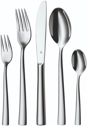 WMF Philadelphia Cutlery Set for 12 People, 60-Piece Monobloc Knife, Polished Cromargan Stainless Steel, Glossy, Dishwasher Safe (1166009999)