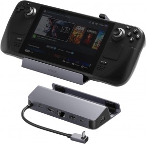 Anker Charging Station for Steam Deck/ROG Ally USB-C Hub with HDMI 4K@60Hz Ethernet 1Gbps 2 USB-A Ports and 1 USB-C Port (A83S1)
