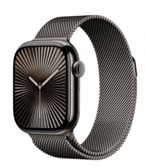 Apple Watch Series 10 GPS Cellular 46mm Slate Titanium Case with Slate Milanese Loop S/M MC7R4