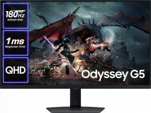 Samsung Odyssey G5 G50D (2024), 32 inch Gaming Monitor, 180Hz, IPS, FreeSync (LS32DG500EUXEN)