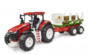 Bruder ROADMAX Tractor with forestry trailer and 3 trunks (03453)