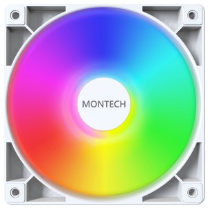 Montech GF120 PWM ARGB Fan - 120mm, White (GF120 ARGB PWM (W))