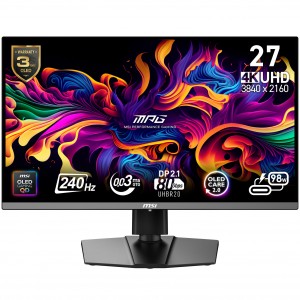 MSI MPG 272URXDE QD-OLED, 27 inch Gaming Monitor, 240Hz, QD OLED, Adaptive Sync (9S6-3CD79A-016)