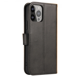 Hurtel Magnet Case elegant bookcase type case with kickstand for iPhone 13 black