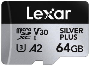 Lexar microSDXC Silver Plus 1066x UHS-I/U3/A2/4K R205/W100 (V30) 64GB (LMSSIPL064G-BNANG)