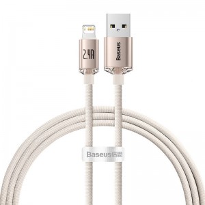 Baseus Crystal Shine cable USB to Lightning 2.4A 1.2m Pink (CAJY001104)