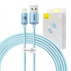 Baseus Crystal Shine cable USB to Lightning 2.4A 2m Blue (CAJY001203)