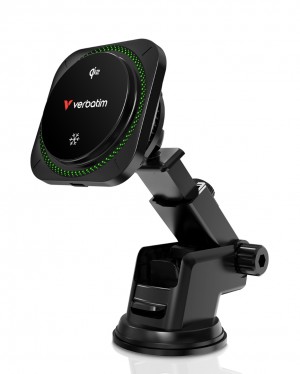Verbatim Charge n Drive Qi2 Magnetic Wireless Car Charger RGB black