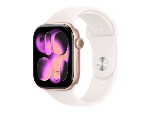 Apple Watch Series 11 GPS 46mm Rose Gold Aluminium Case with Light Blush Sport Band - S/M (MEV64ET/A)