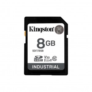 Kingston Industrial 8GB SDHC Memory Card UHS-I U3 Class 10 V30 Black SDIT/8GB