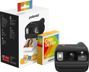 Polaroid Go Gen 3 Black + Color Film Bundle (8 Photos)