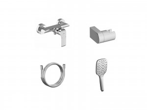 Ravak FL 032.00CR.+S Wall-mounted Shower Tap With Shower Set Chrome (X07S115)
