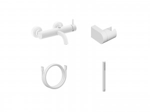Ravak ES 022.10WV.+S Wall-mounted Bathtub Tap With Shower Set White Velvet (X07S124)
