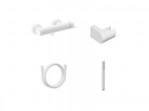 Ravak ES 032.10WV.+S Wall-mounted Shower Tap With Shower Set White Velvet (X07S129)