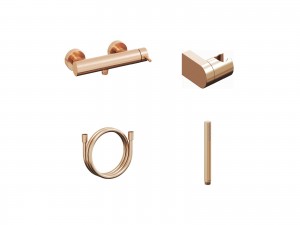 Ravak ES 032.60RGB.+S Wall-mounted Shower Tap With Shower Set Rose Gold Brushed (X07S132)