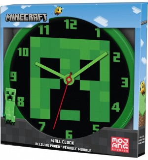 Wall clock Minecraft 25 cm