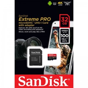 Extreme Pro microSDHC Memory card 32GB 100/90 MB/s A1 V30